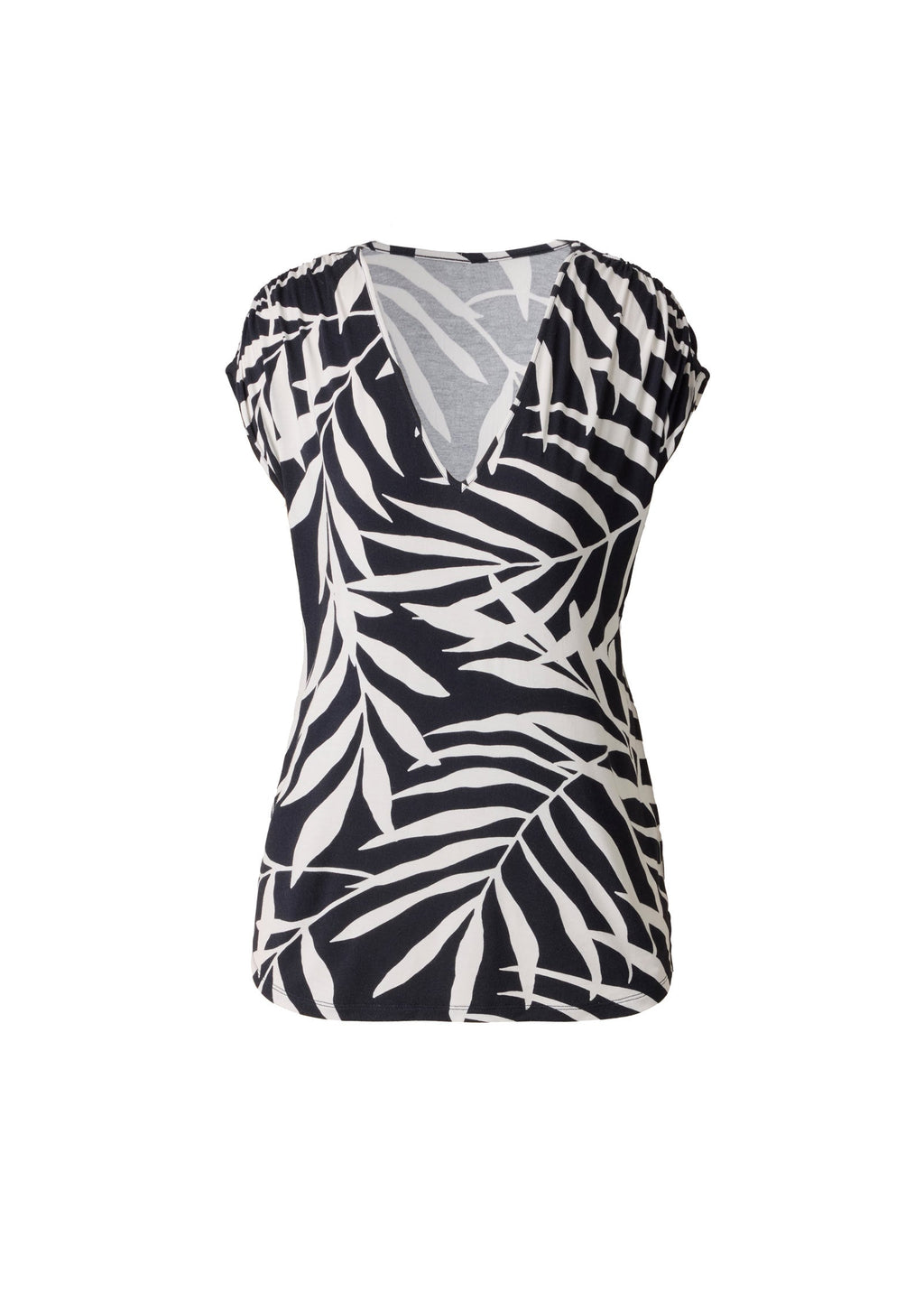 Drapey V Neck Tee - Bicolor Palm