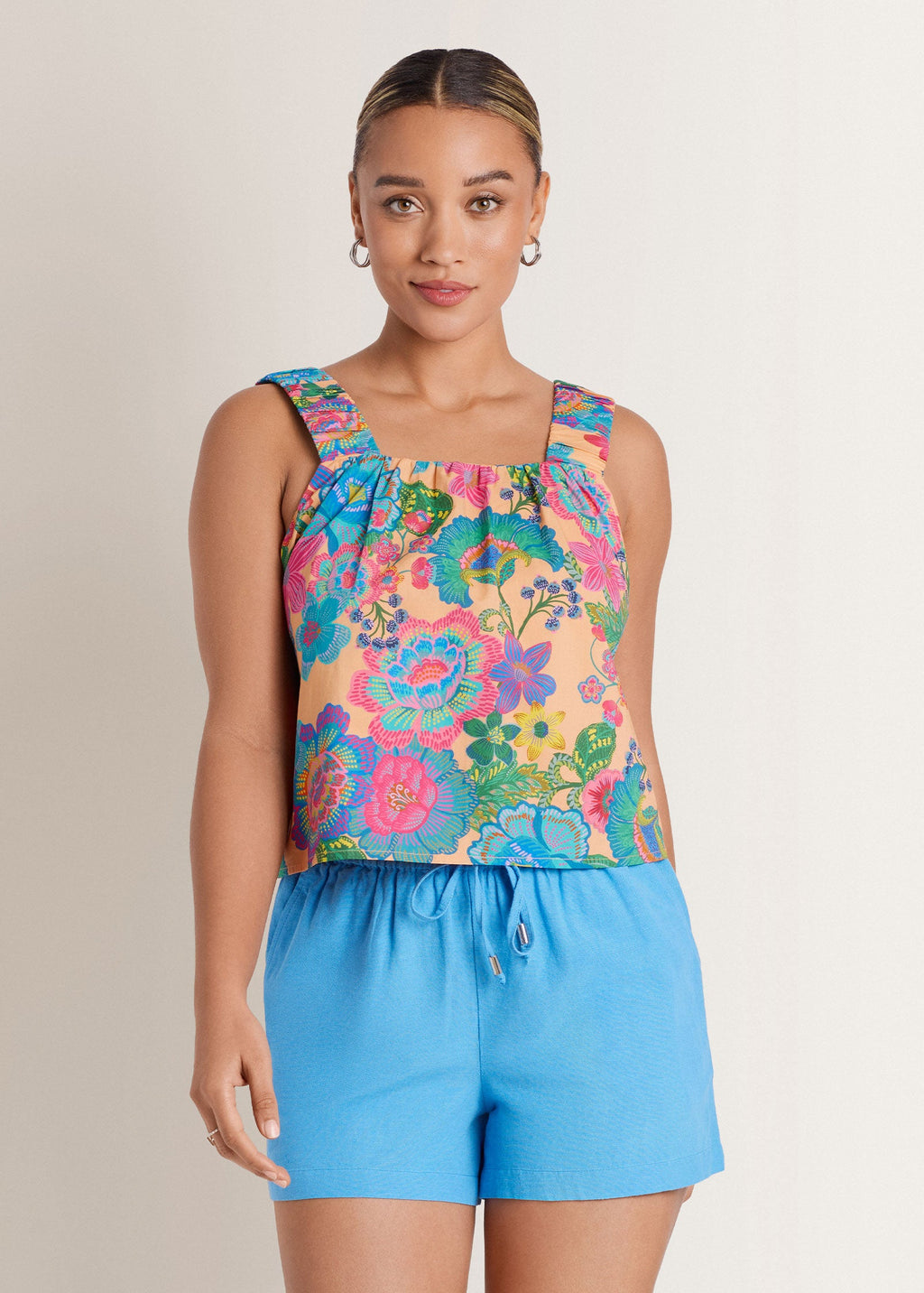Poplin Printed Tank - Dopamine Floral