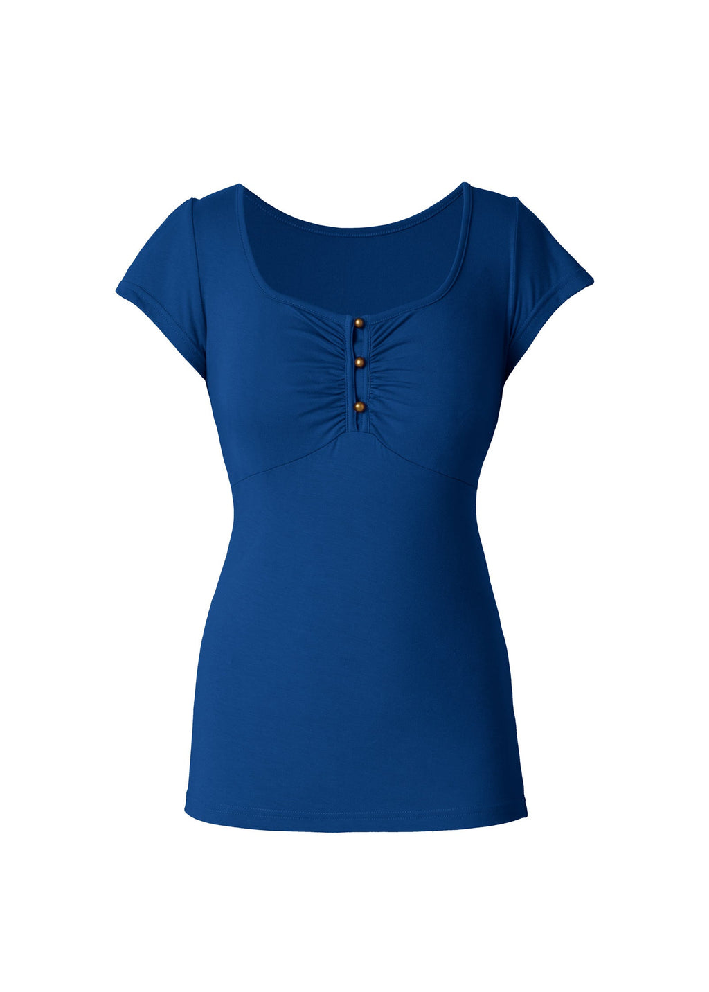 Square Neck Henley - Navy Peony