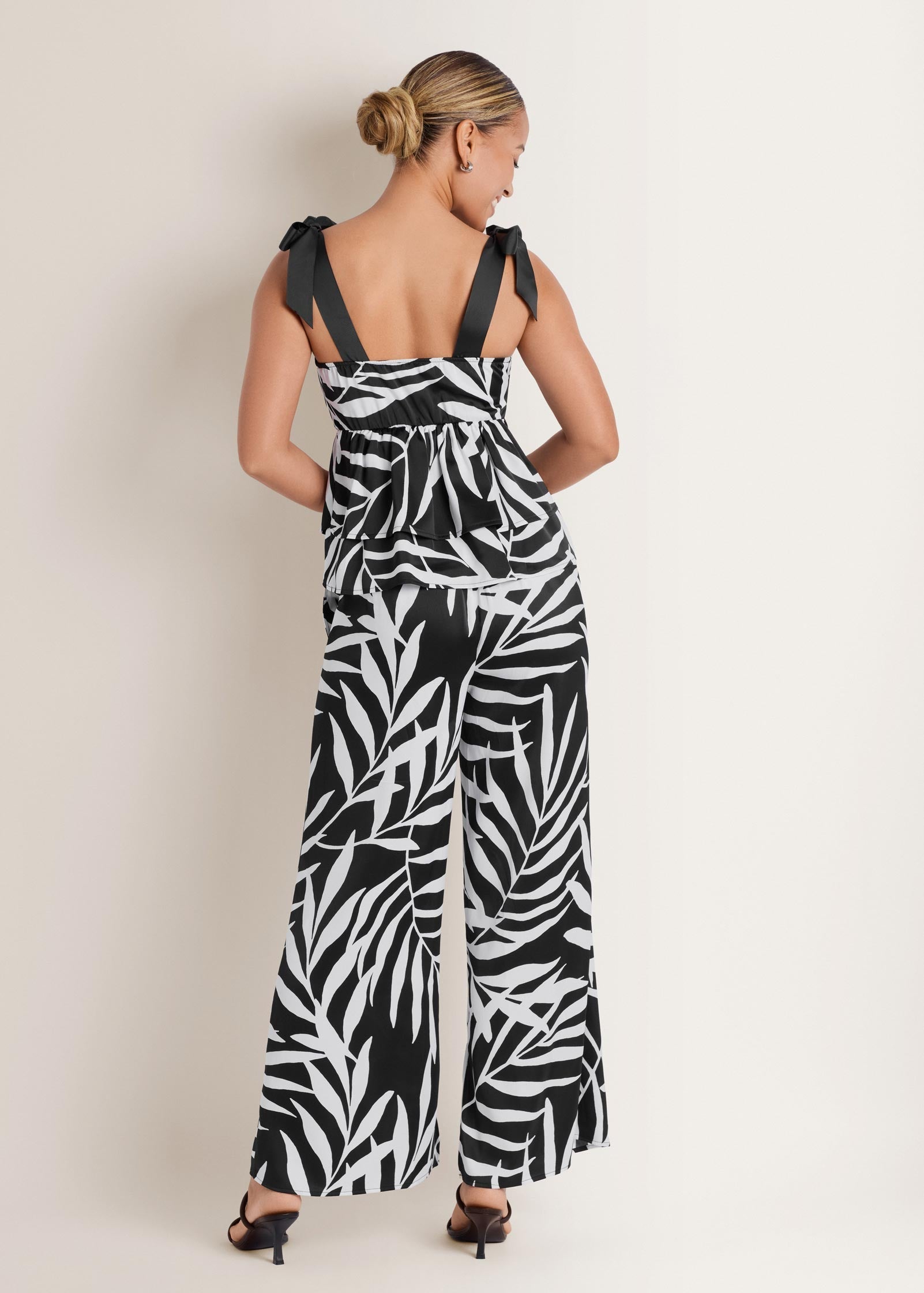 Tiered Ruffle Tank - Bicolor Palm