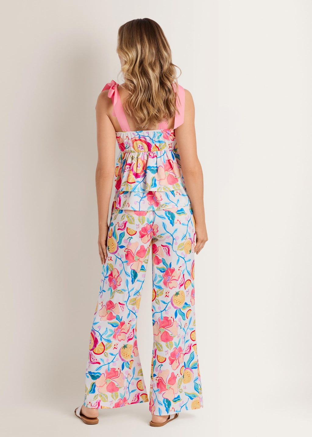 Tiered Ruffle Tank - Soft Citrus Floral