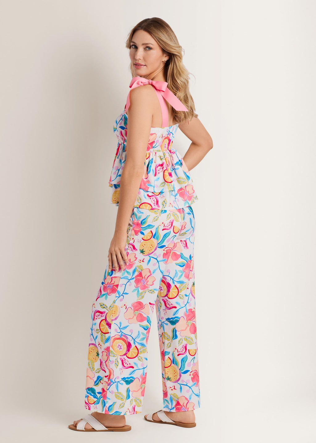 Tiered Ruffle Tank - Soft Citrus Floral