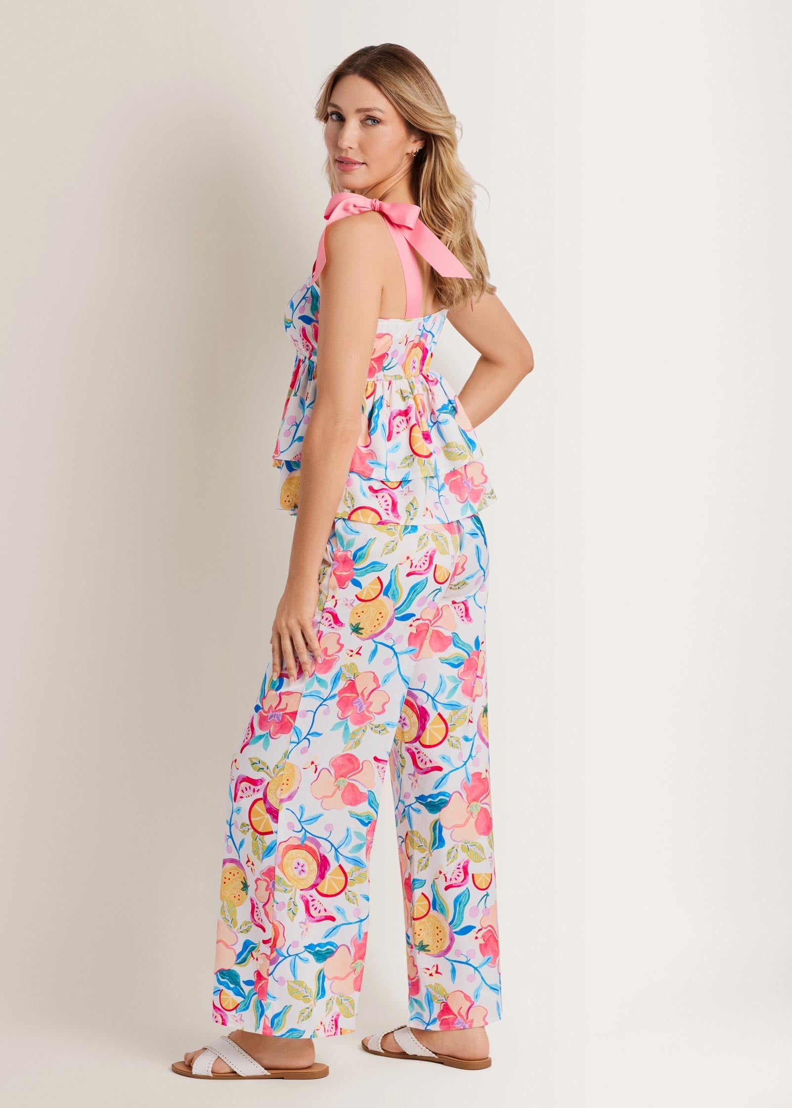 Tiered Ruffle Tank - Soft Citrus Floral