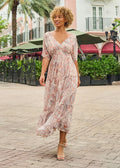 Flutter Sleeve Maxi Dress - Coastal Paisley
