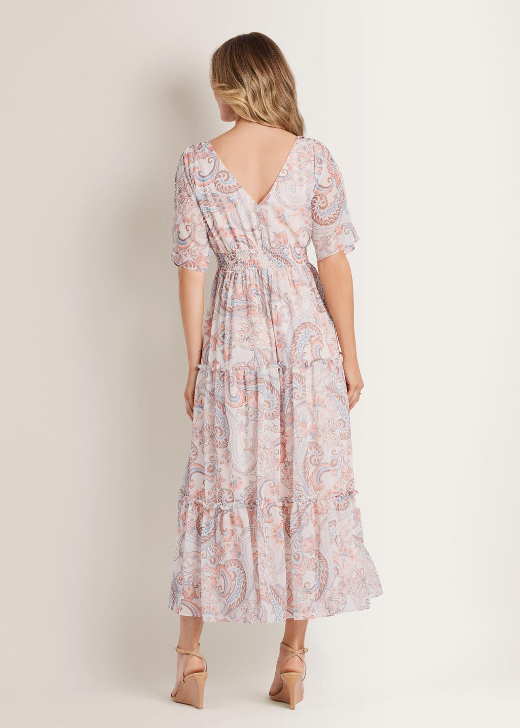 Flutter Sleeve Maxi Dress - Coastal Paisley