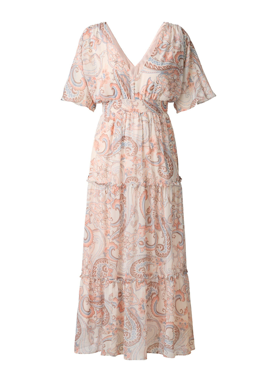 Flutter Sleeve Maxi Dress - Coastal Paisley