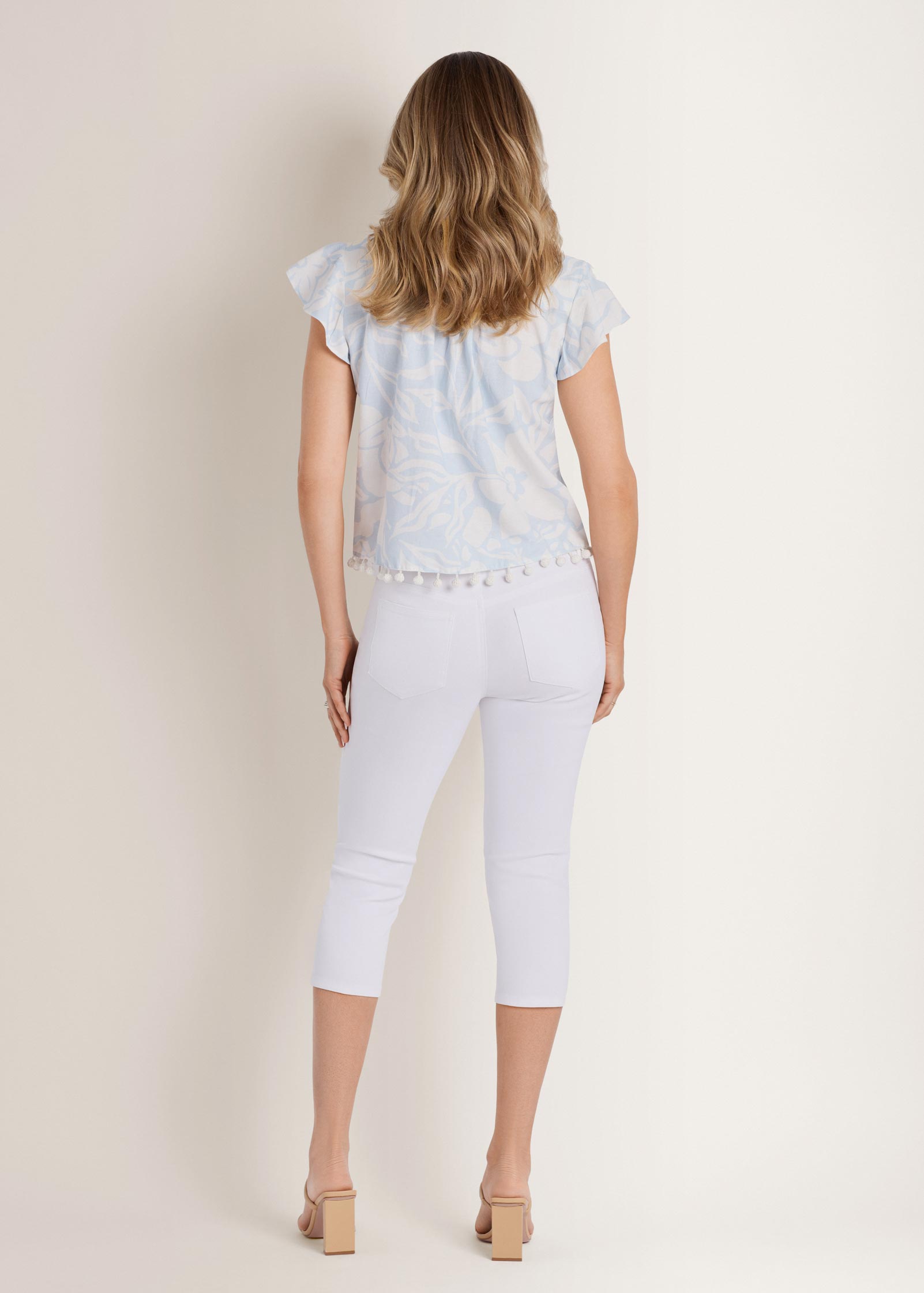 Cindy Capri Jeans - White Denim