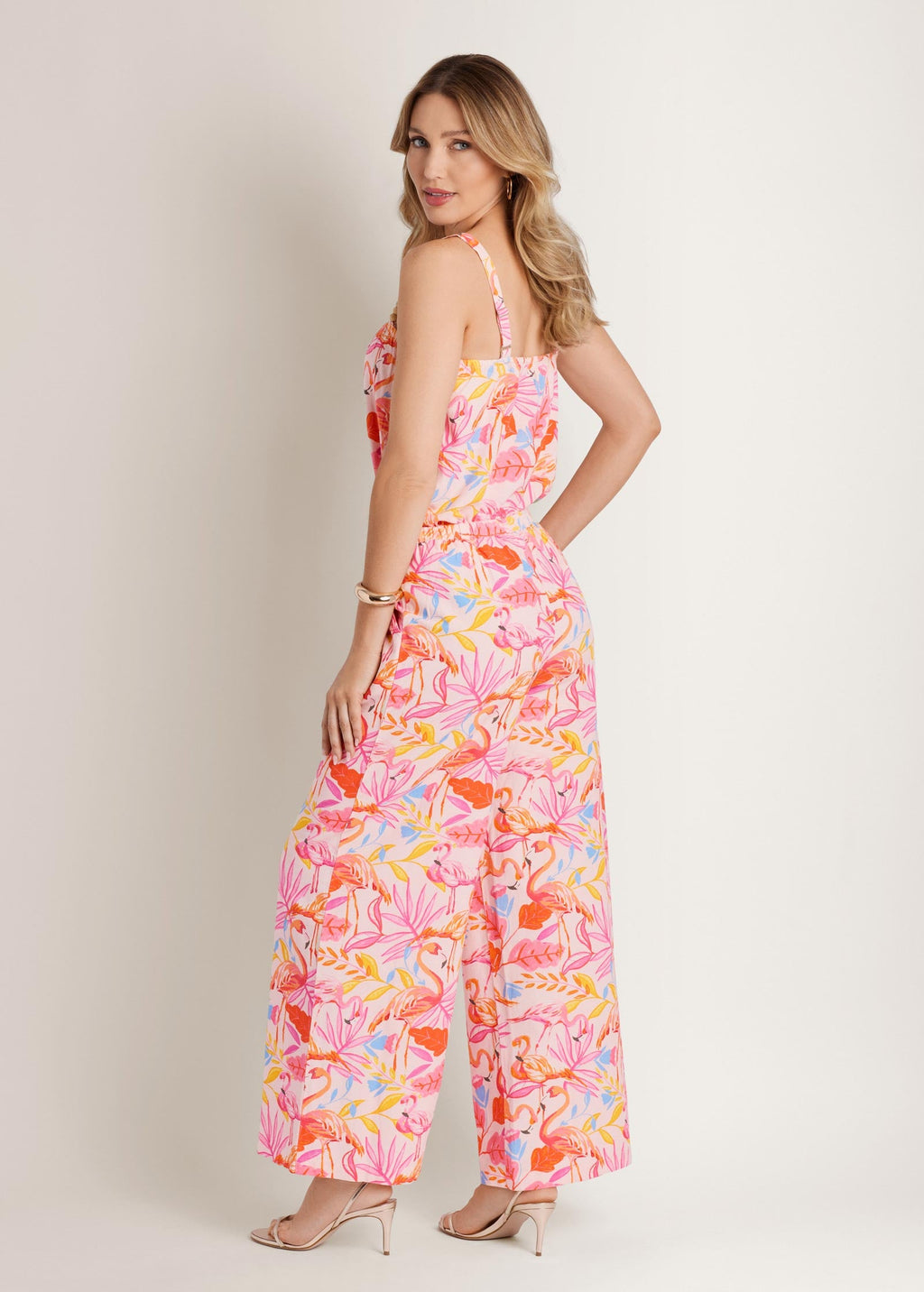 Wide Leg Linen Pant - Flamingo Summer
