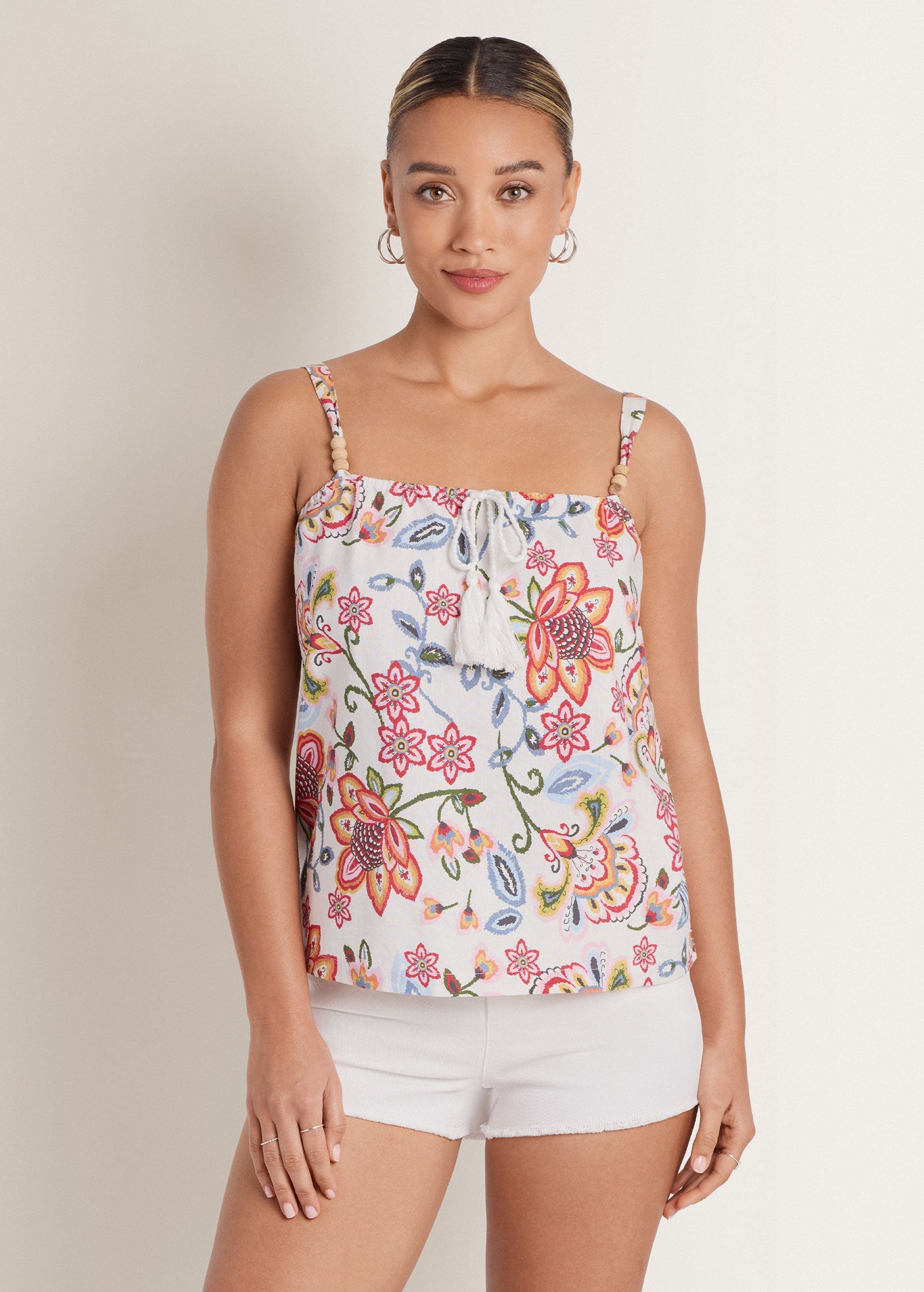 Linen Sleeveless Tank With Tassel - Hothouse Botanical