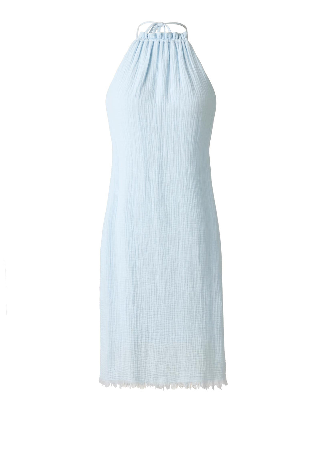 Double Gauze Halter Mini Dress - Ballad Blue