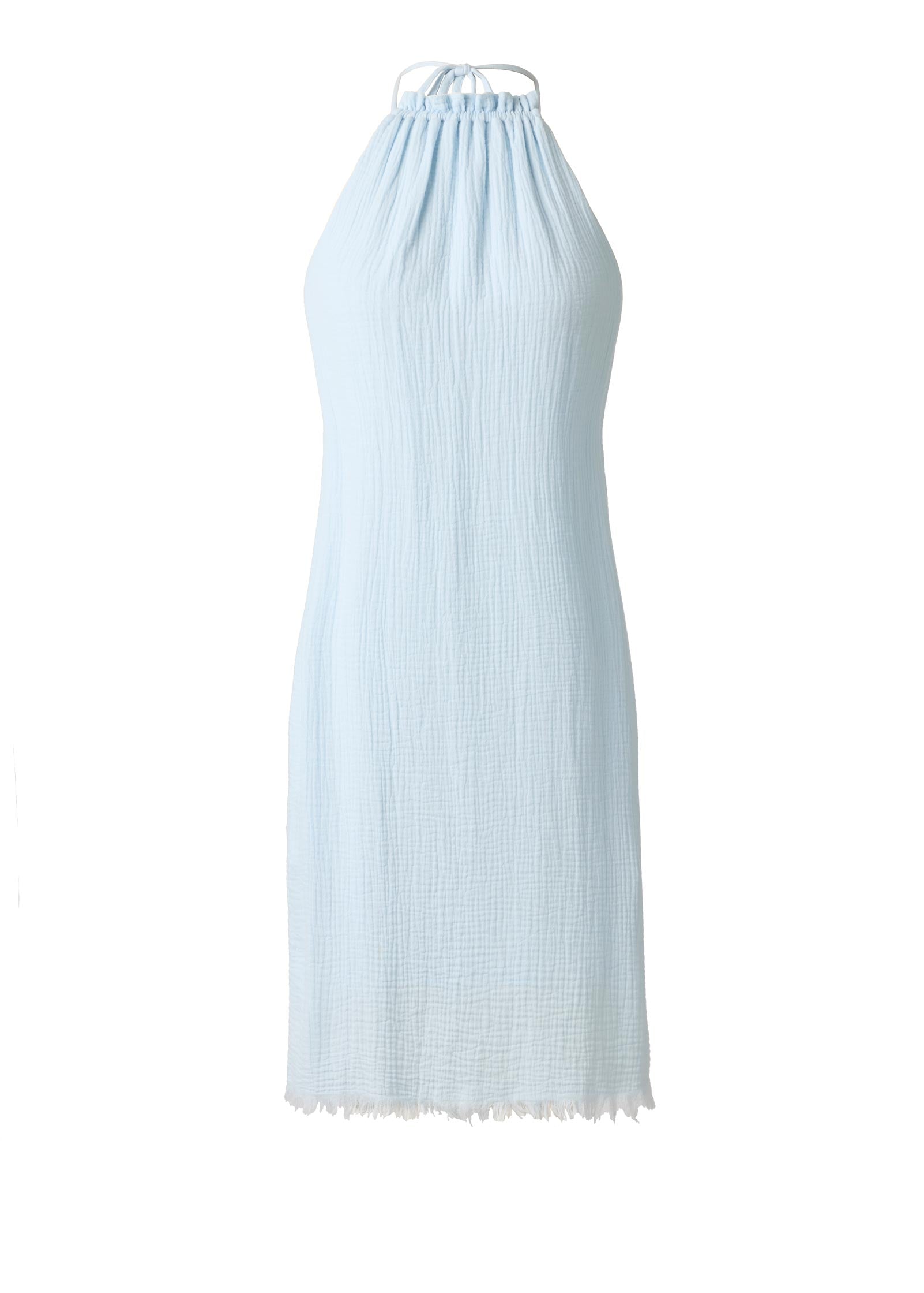 Double Gauze Halter Mini Dress - Ballad Blue