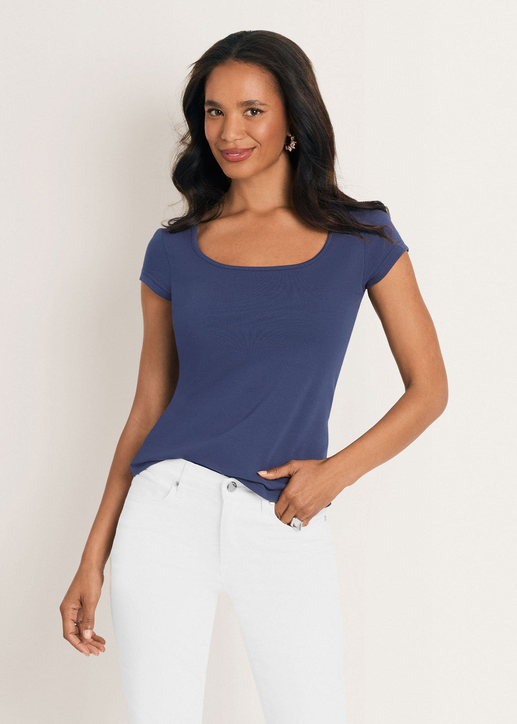 Square Neck Top - Black Iris