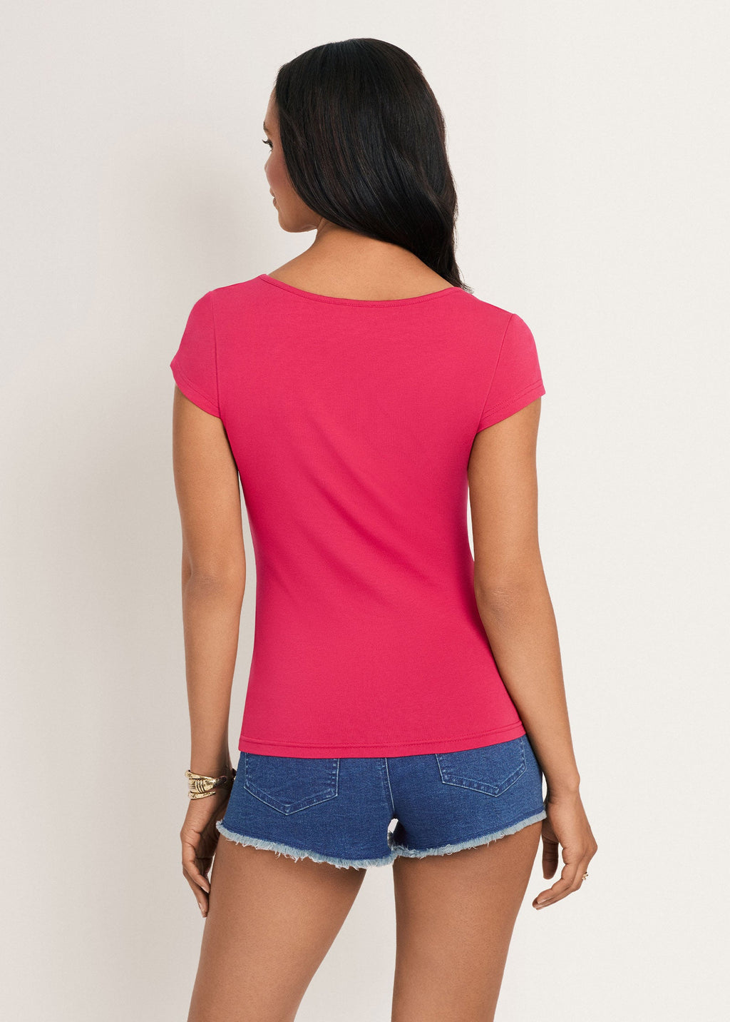 Square Neck Top - Persian Red