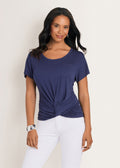 Twisted Knot Detail Tee - Black Iris