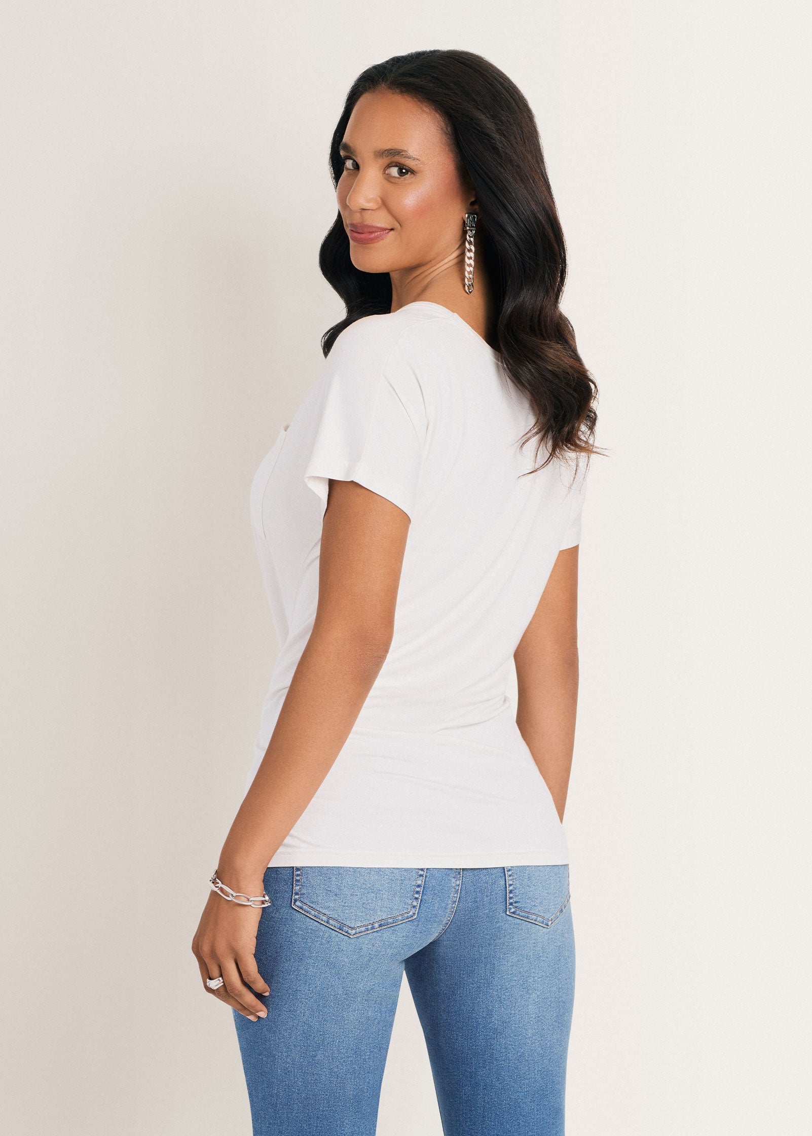 Twisted Knot Detail Tee - Cloud Dancer
