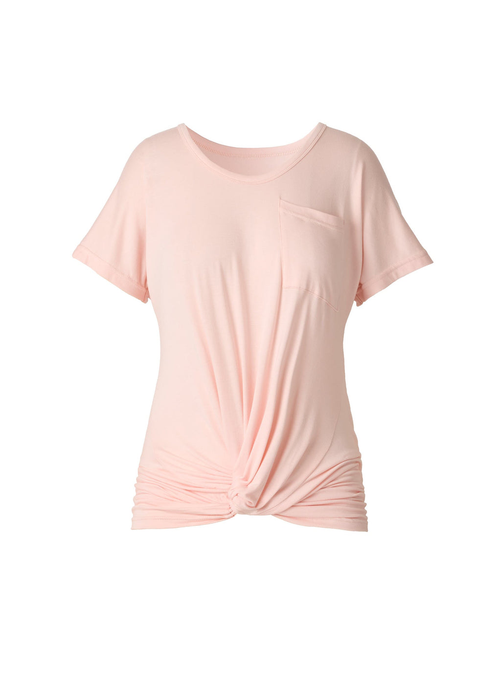 Twisted Knot Detail Tee - Pink Salt