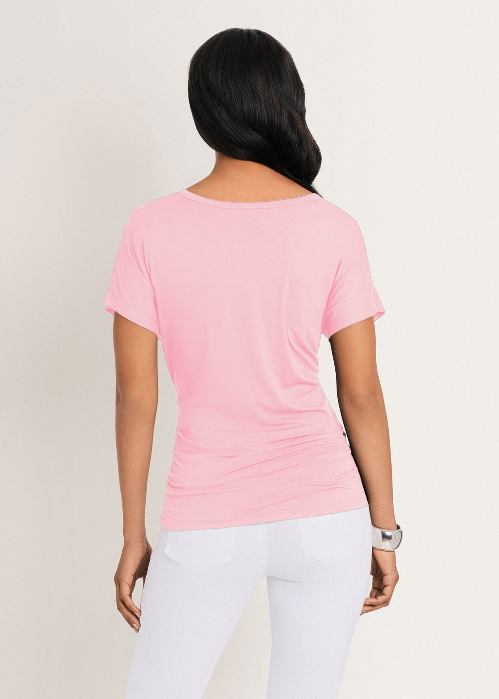 Twisted Knot Detail Tee - Pink Salt