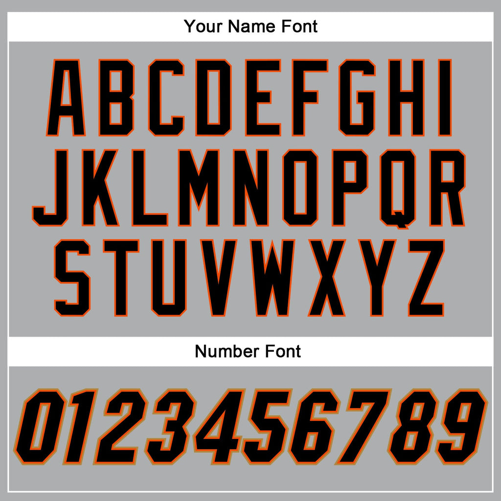 Custom Gray Black-Orange Authentic Baseball Jersey