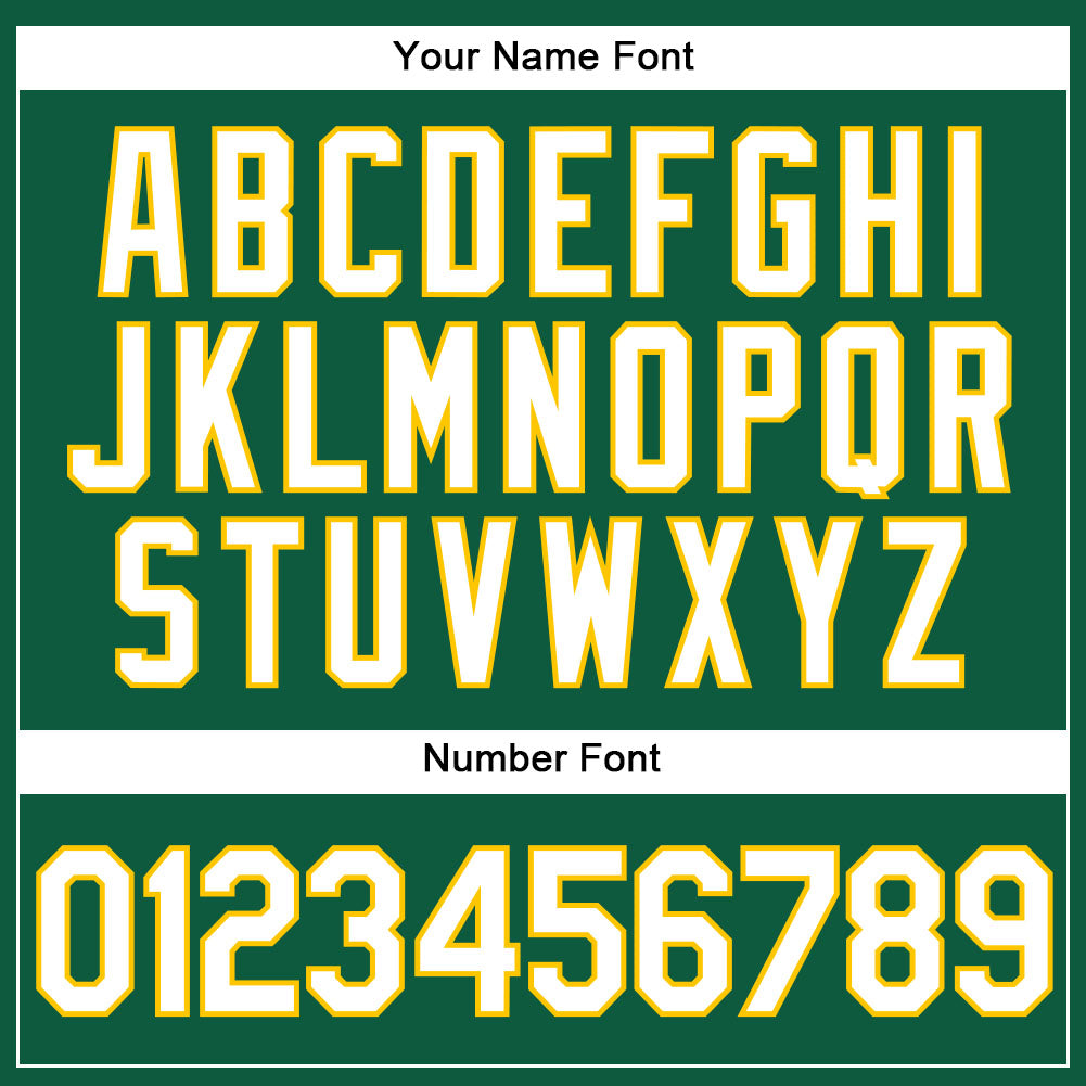 Custom Kelly Green White-Gold Authentic Baseball Jersey