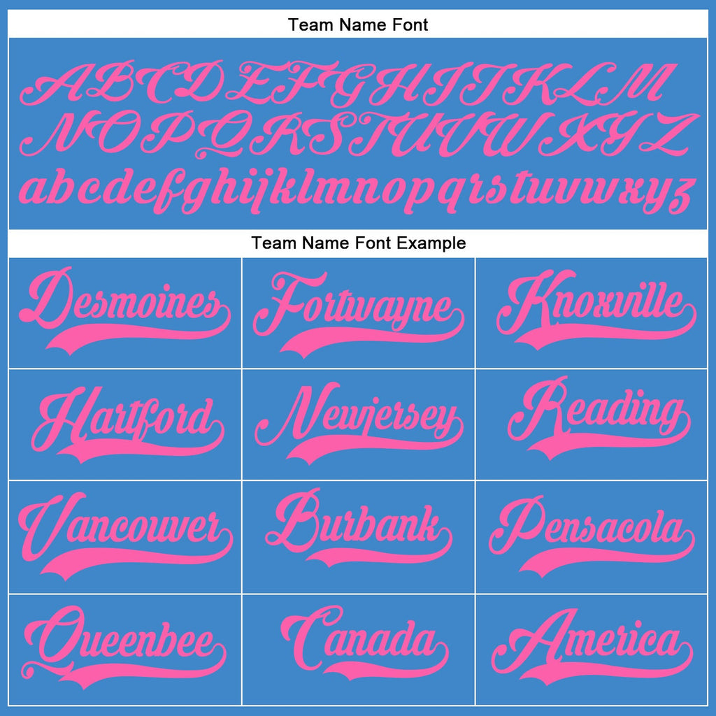 Custom Powder Blue Powder Blue-Pink Authentic Baseball Jersey