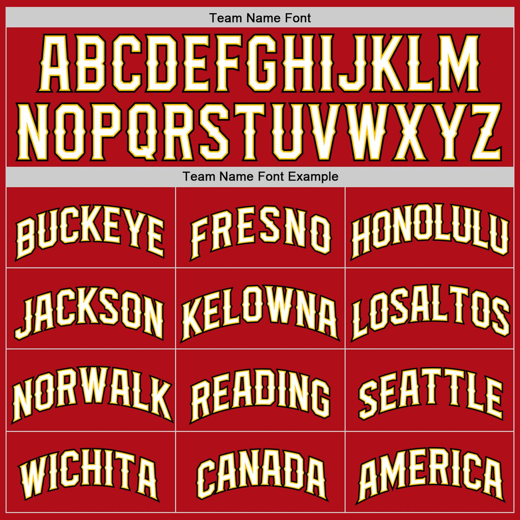 Custom Red White-Gold Authentic Baseball Jersey